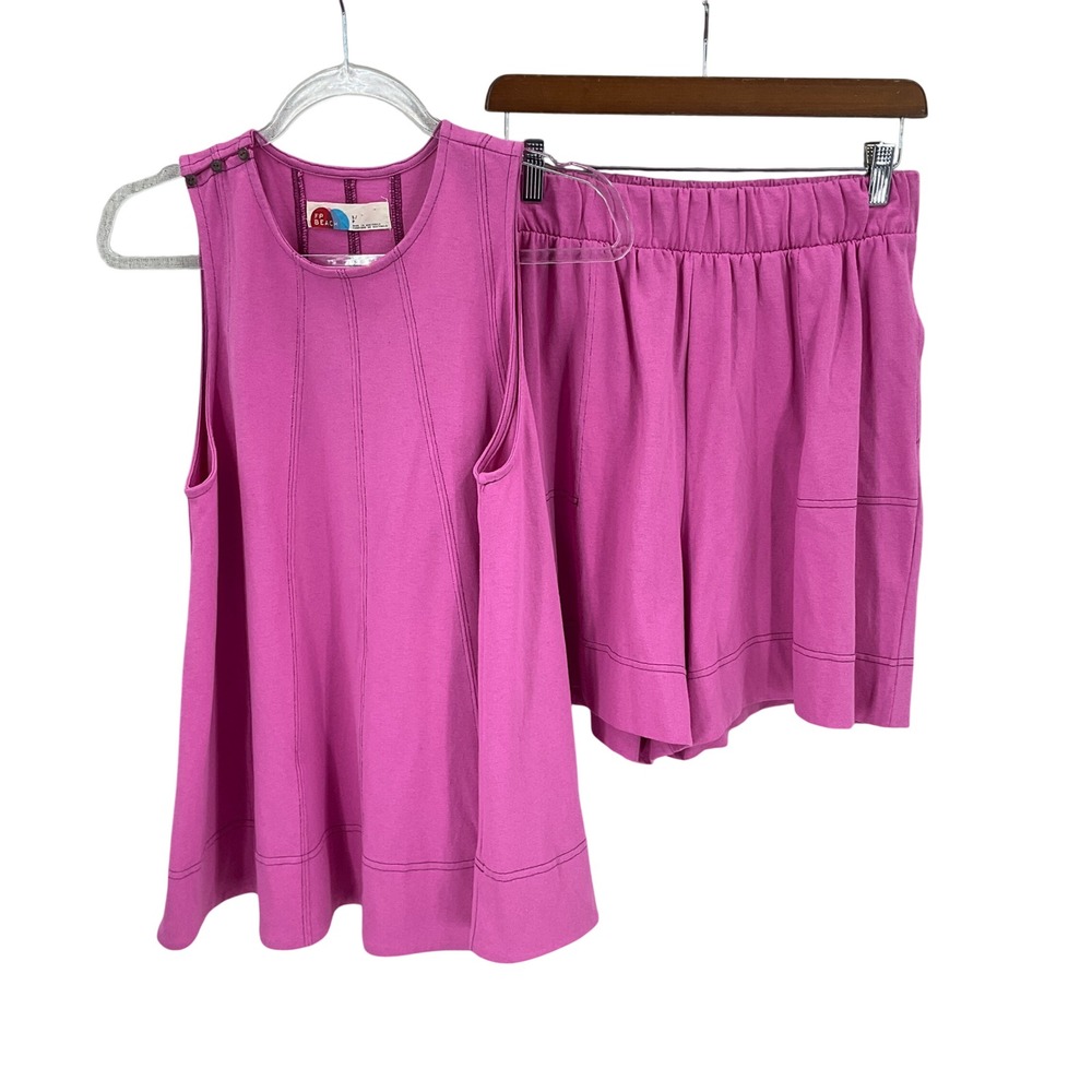 Free People FP Beach Two Piece Set Women Small Pink Cotton Boho Strada Set